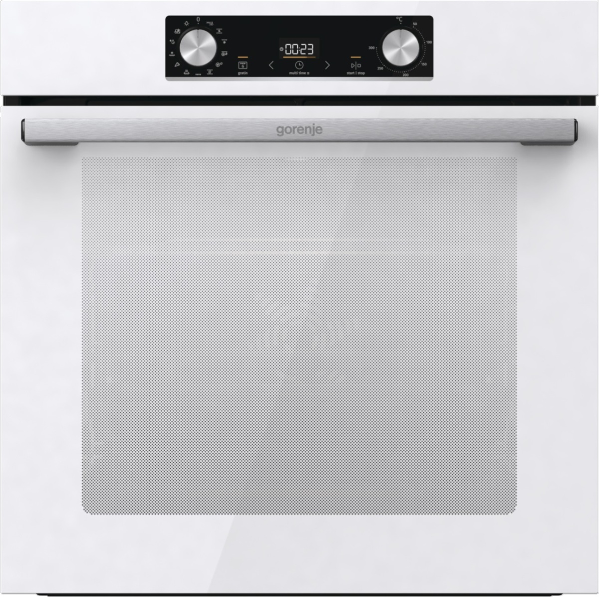 Духовой шкаф Gorenje BOS6737E03WG (Essential / 77 л / до 300 °C / Белый, стекло / AquaClean / PerfectGrill / съемные направляющие / А / IconLED)