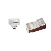 Коннектор Gembird RJ-45 (8P8C) CAT 5E со сквозным отверстием, экранированный (упаковка 50 штук)