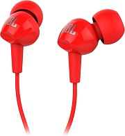 Проводные наушники с микрофоном JBL C100Si, (кабель 1.2 м), красный