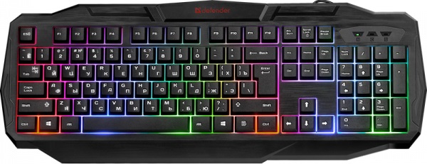 Клавиатура игровая проводная Defender ULTRA HB-330L, USB, черный 
