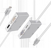 Переходник miniDisplayport -  DP/HDMI/DVI/VGA F  KS-is (KS-781), адаптер переходник 4-в-1 , длина - 0.2 метра