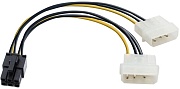 Кабель питания для видеокарт Molex (x2) - 6-pin ExeGate (EX-CC-PSU-6), вилка+вилка - вилка, длина - 0.15 метра