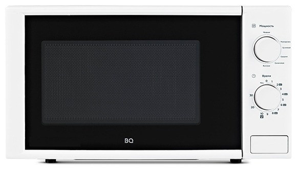 Микроволновая печь BQ MWO 20003SM/W (20 л, 700 Вт, переключатели поворотный механизм, белый, черный)