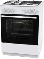 Плита комбинированная Gorenje GK6A40WFFM (G400 / Белый / духовка - 71л / 4 газовые конфорки / эмал. решетки / эл.поджиг / газконтроль)