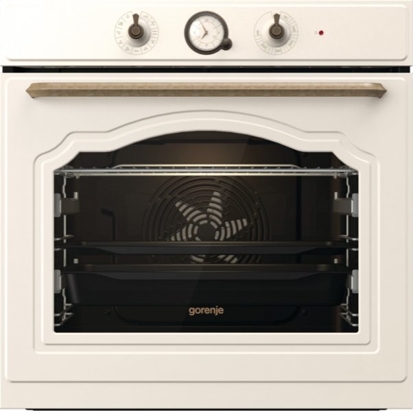 Духовой шкаф Gorenje BO6735CLI (Classico / 77 л / до 300 °C / Бежевый, металл / AquaClean / PerfectGrill / телескопические направляющие (x2) / А)