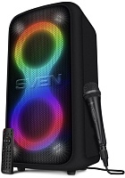 Беспроводная акустическая система SVEN PS-1000 / 2х80W / USB / FM / Bluetooth / LED-display / Батарея 8000 мАh / AC power / Чёрный / материал – пласти