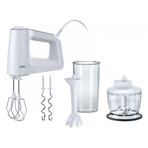 Миксер Braun MultiMix 3 Hand mixer HM3135 (500 Вт/ ручной/ скоростей 5/ корпус пластик/ насадок 6 шт/ турборежим/ белый)