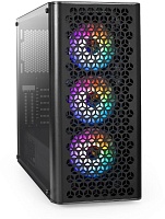Корпус Miditower ExeGate EVO-9202-EVO800 (ATX, БП EVO800RGB с вент. 12 см, с окном, 1*USB+1*USB3.0, аудио, черный, 3 вент. 12см с RGB подсветкой)