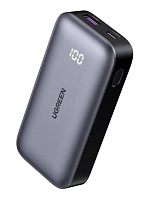 Портативная батарея Ugreen PB502, (USB/Type-C/30W/PD/QC/LED индикатор) 10000мАч, Серая (25185)