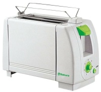 DSP Тостер Sakura SA-7600G (750 Вт/ тостов - 2/ подогрев, размораживание, решетка для подогрева булочек, поддон для крошек/ белый) (ЦБ-00055157) 