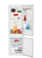Холодильник встраиваемый Beko BCSA2750 (Объем - 285 л / Высота - 177.5 см / Слайдерное крепление фасадов / A+ / Белый / Капельная система MinFrost) Белый