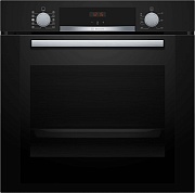Духовой шкаф с добавлением пара Bosch HRA334EB0 (Serie 4 / 71 л / до 275 °C / Чёрное стекло / Гриль / Телескоп. напр. (x1) / EcoClean Direct / A) Чёрный