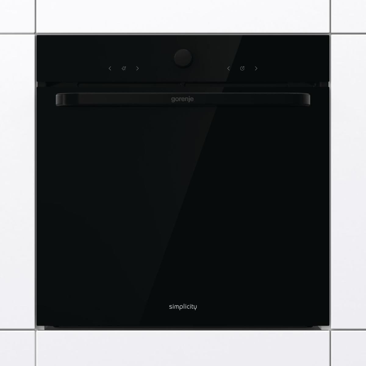 Духовой шкаф Gorenje BOS67371SYB (Simplicity 2.2 / 77 л / до 300 °C / Чёрный, стекло / AquaClean / PerfectGrill / съемные направляющие / А / IconLED)