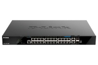 Коммутатор D-LINK DGS-1520-28MP Управляемый L3 стекируемый с 20х1000Base-T, 4x2.5GBase-T, 2x10GBase-T и 2x10GBase-X SFP+ (24 порта PoE, бюджет 370 Вт) 