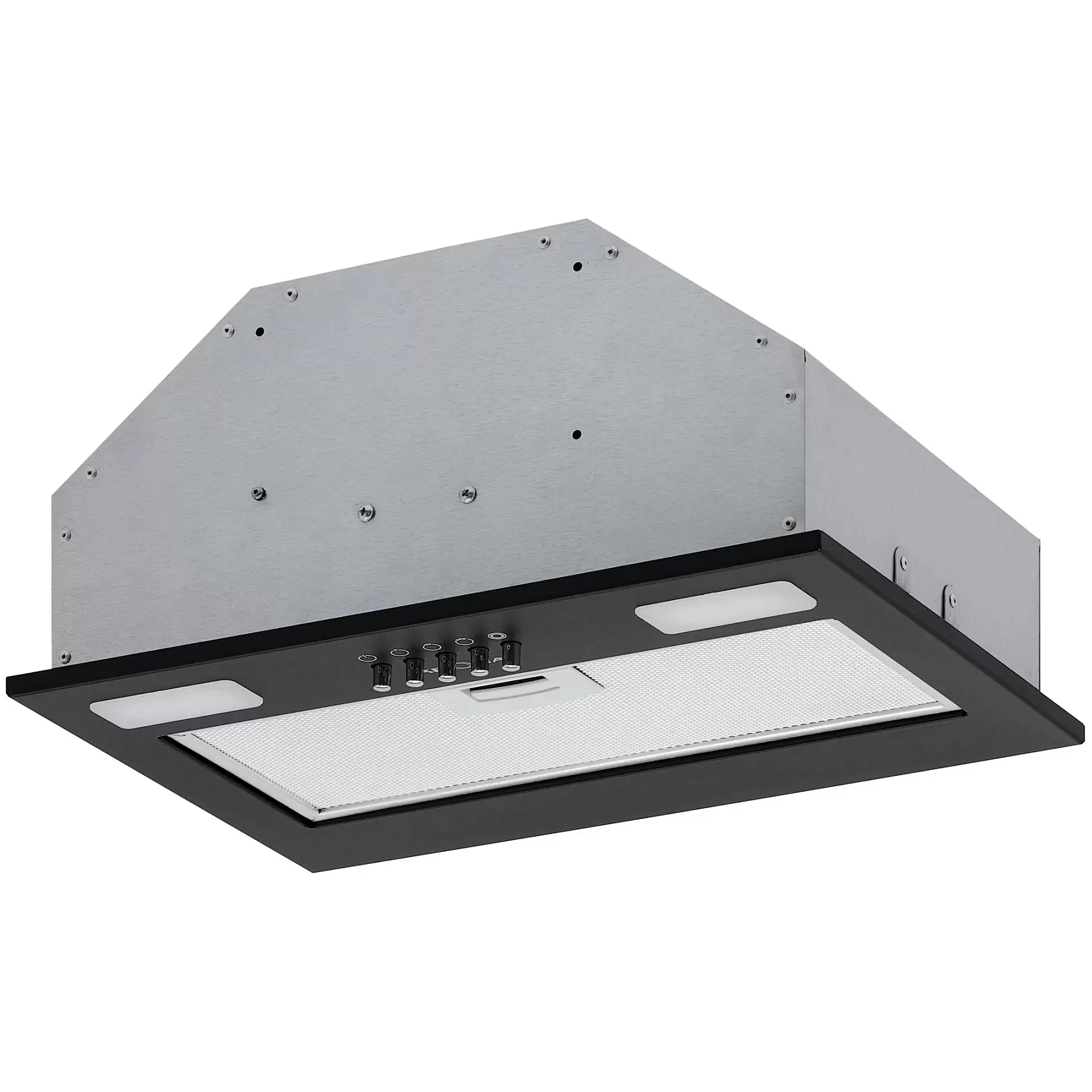 Вытяжка полновстраиваемая KRONA KATE 400 BLACK PB (850 м³/ч / 90 Вт / LED освещение 2x3 Вт/ ширина - 40 см / чёрный / металл)-0