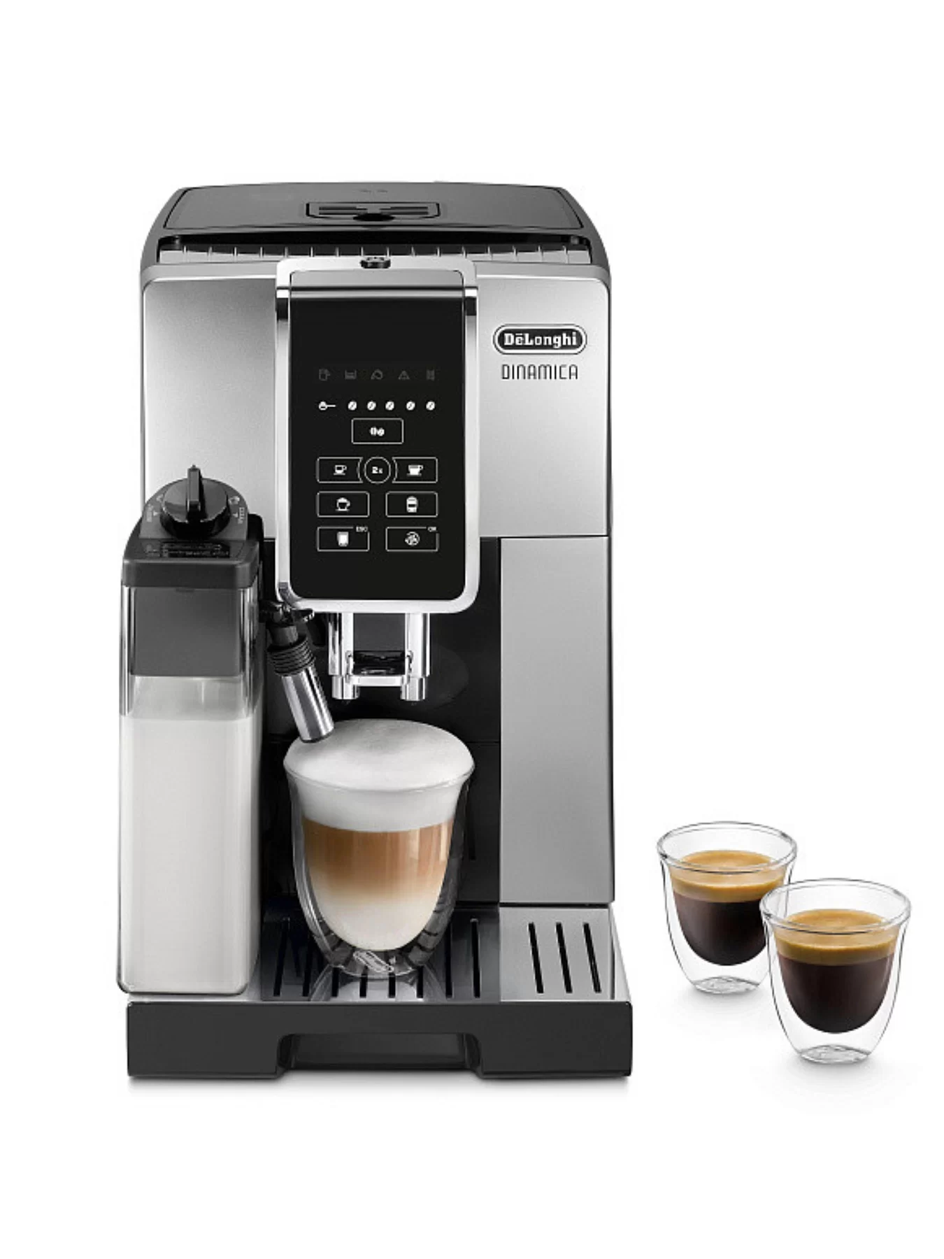Кофемашина DeLonghi Dinamica ECAM350.50SB (кофе зерновой, молотый/ 1450 Вт/ 1.8 л/ автоматический капучинатор/ 5 напитков)-0