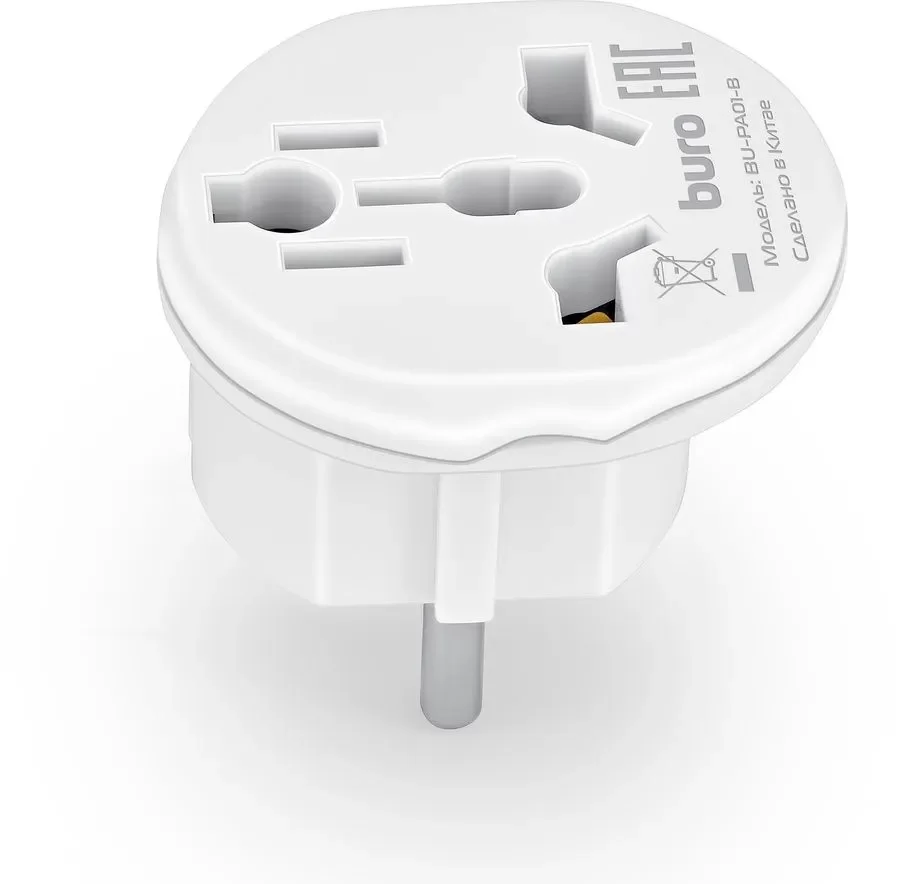Переходник ЕВРОВИЛКА Buro BU-PA01-W 10А-0