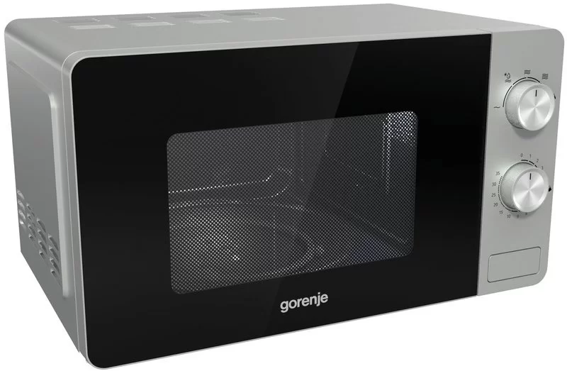 Микроволновая печь Gorenje MO20E1S (Essential / 20 л, 800 Вт, переключатели поворотный механизм, серебристый)-0