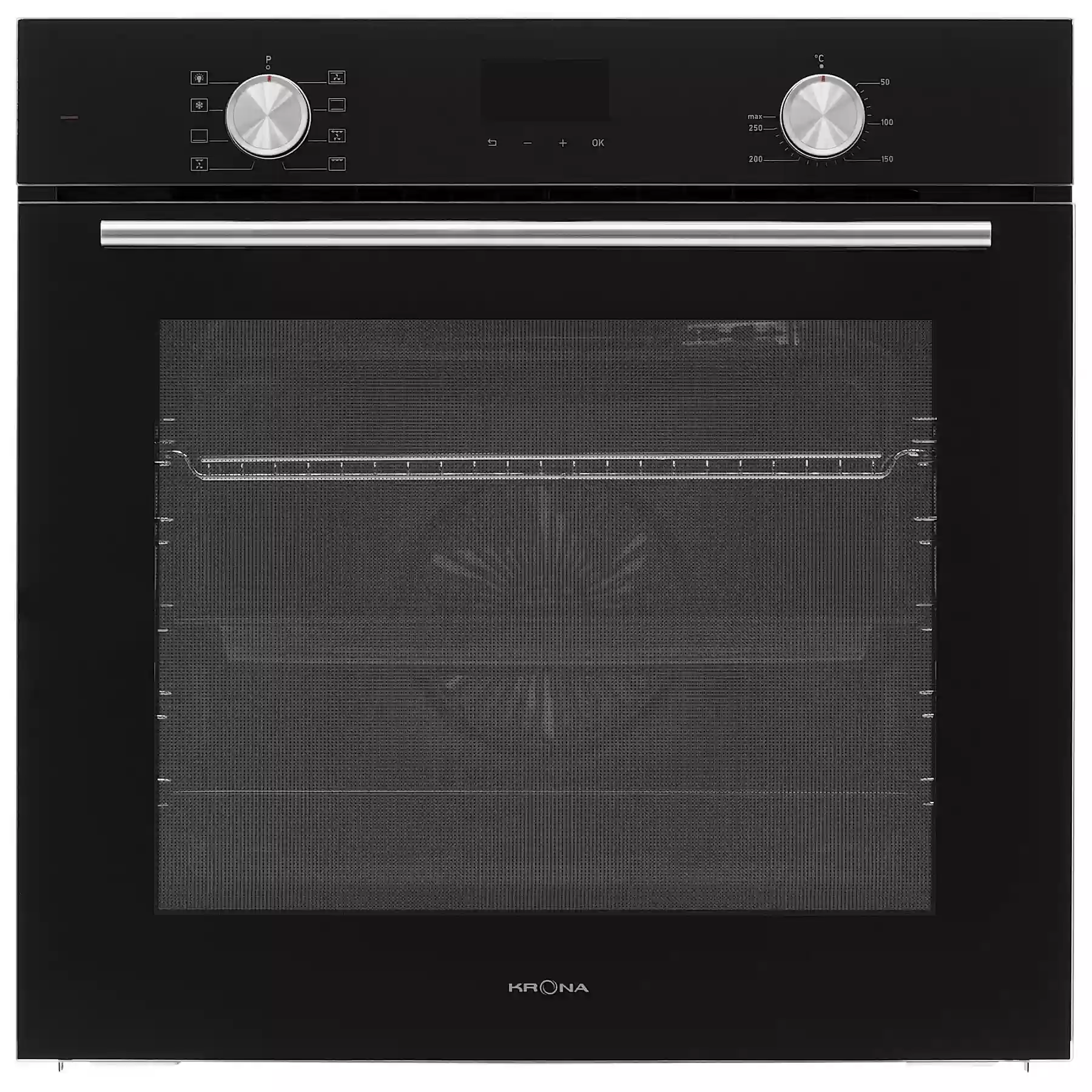 Духовой шкаф KRONA KUMMEL 60 BL (78 л / до 260 °C / Чёрное стекло / традиционная очистка / Боковые направляющие / А)-0