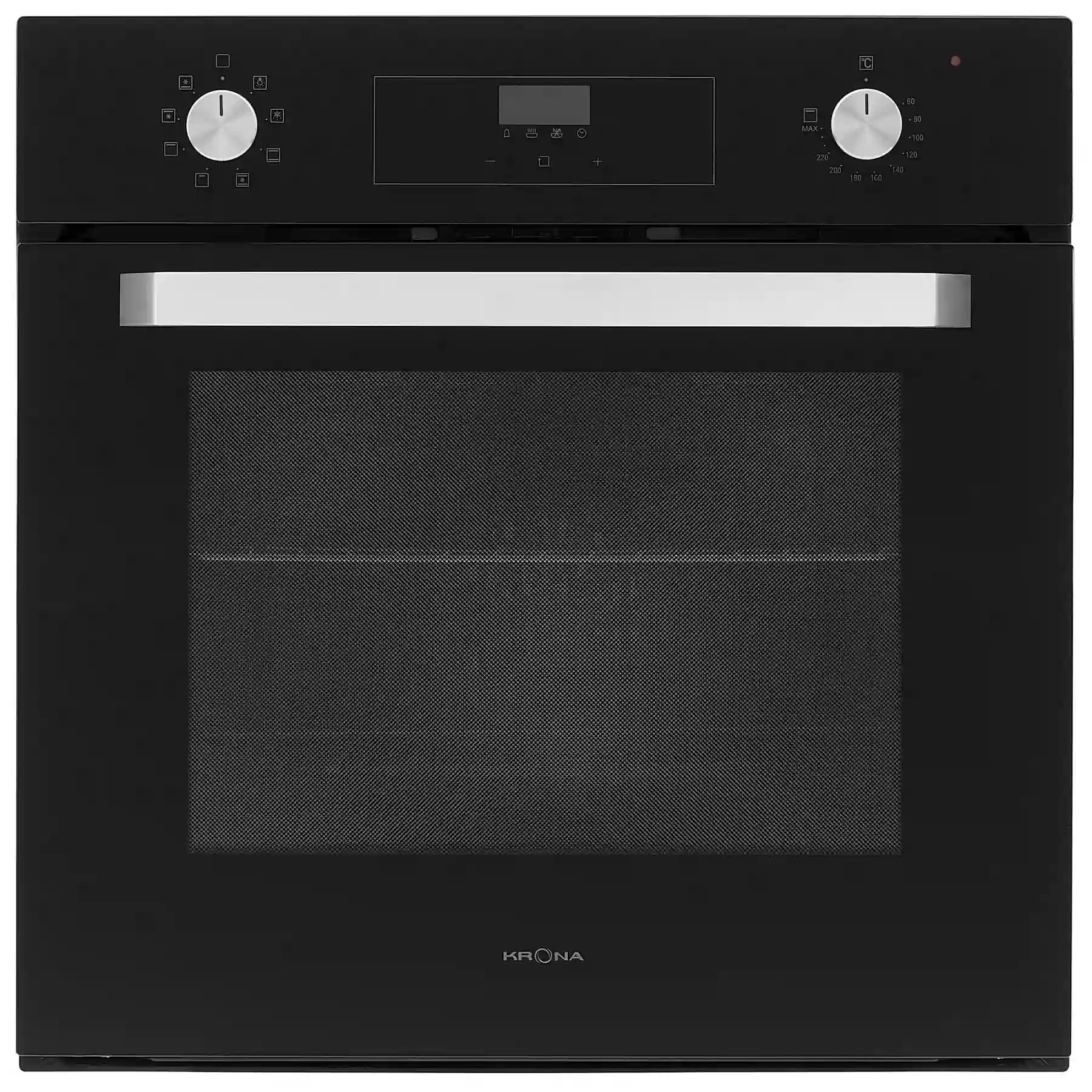 Духовой шкаф KRONA ONORE 60 BL G2 (56 л / до 260 °C / Чёрное стекло / Традиционная очистка / Гриль / Боковые направляющие / А)-0