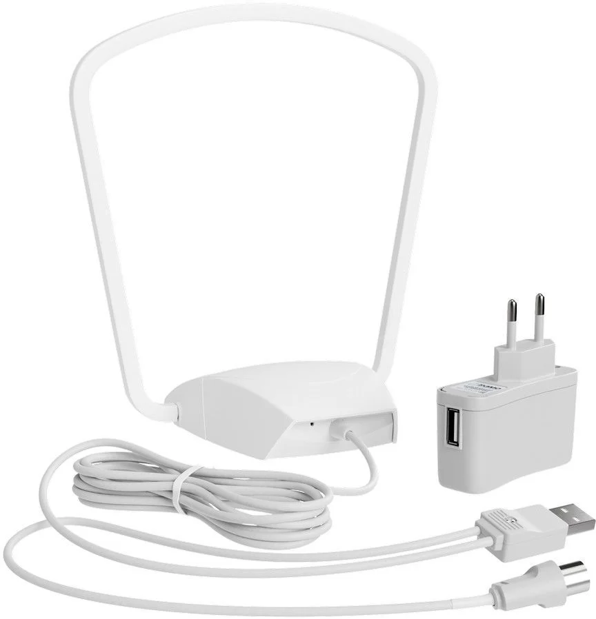 Антенна комнатная с усилителем CADENA BAS-5107-DX (Белая)-0