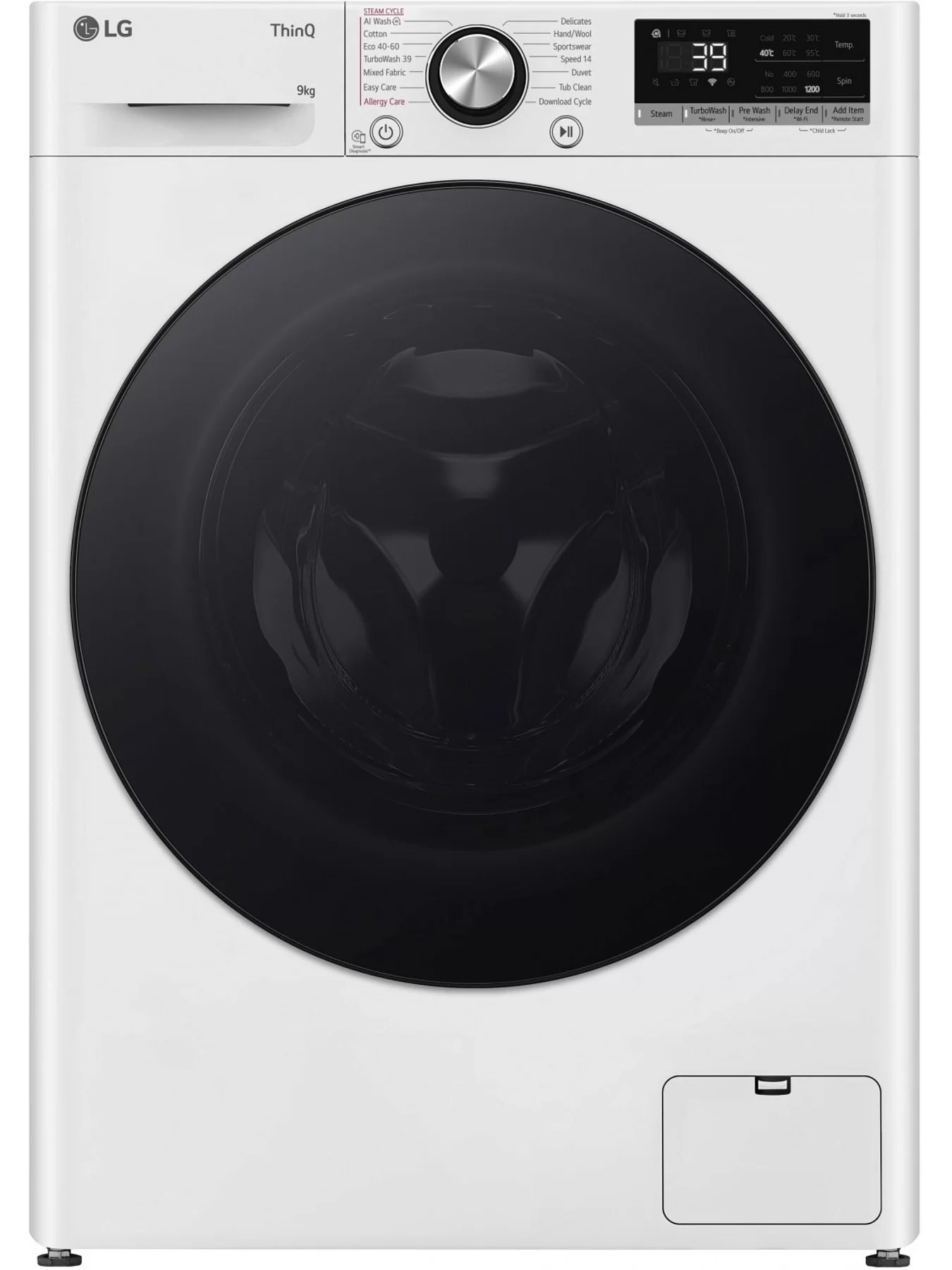 Стиральная машина LG F2WR709S2W (47.5см / 9кг / 1200об / пар / добавление белья / AI DD ™ / TurboWash™ 360˚ / Wi-Fi / Inverter Direct Drive / A+++)-0