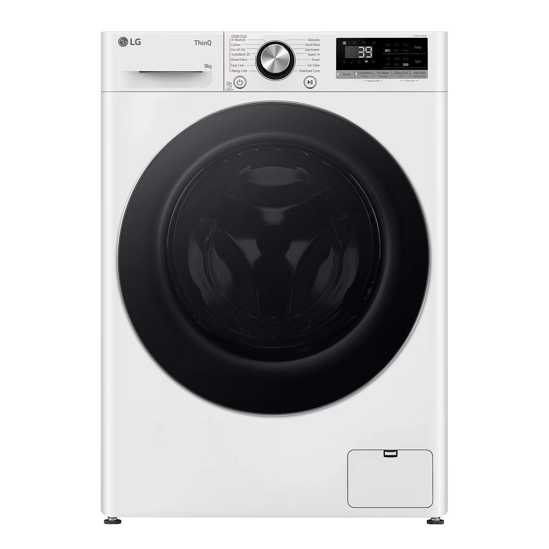 Стиральная машина LG F2WR708S3W (47.5см / 8кг / 1200об / пар / добавление белья / AI DD ™ / Wi-Fi / Inverter Direct Drive / A+++)-0