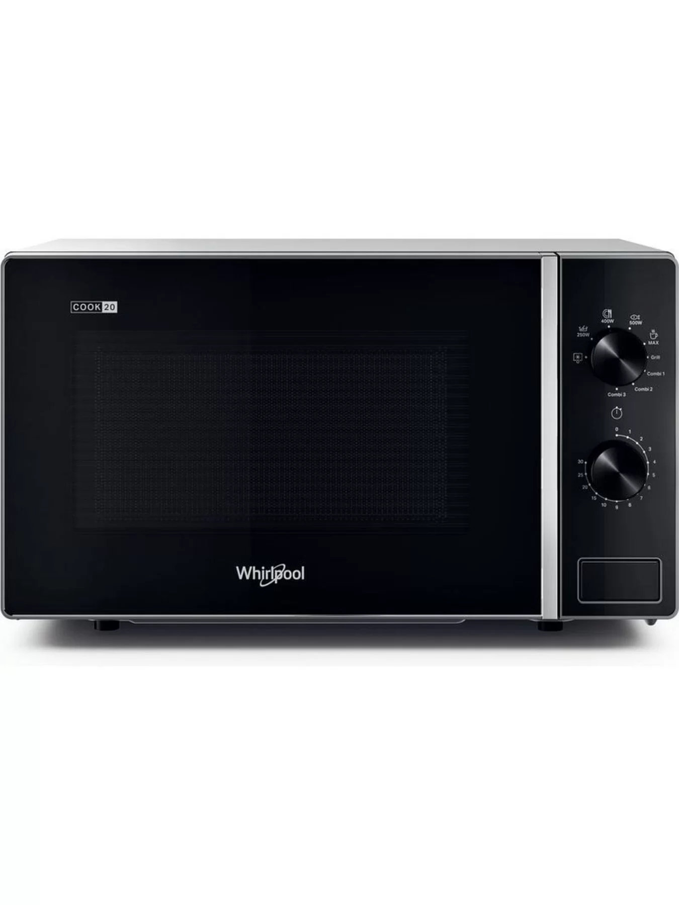 Микроволновая печь Whirlpool MWP 103 SB (20 л, 700 Вт, переключатели поворотный механизм, гриль, серебристый/черный)-0