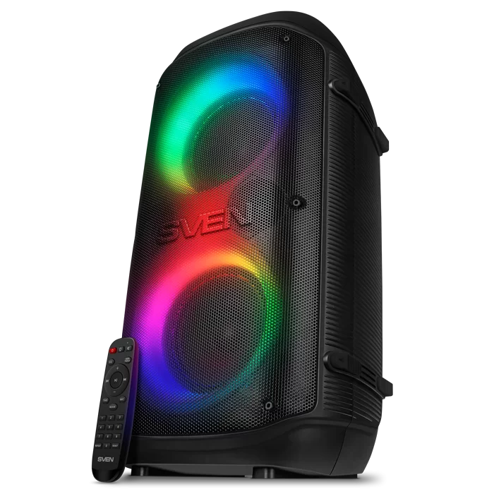 Беспроводная портативная колонка SVEN PS-800 / 100W / TWS / microSD / USB / FM / Bluetooth /  Батарея 2*4400mAh / LED подсветка / дисплей / караоке /-0