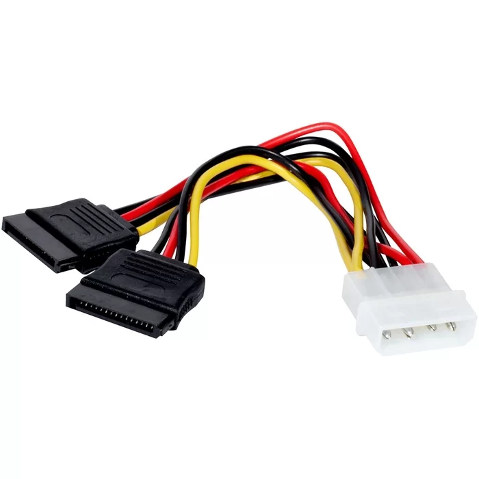 Кабель питания Molex - SATA (x2) ExeGate EX-CC-SATA-PSY (Molex 4pin/2xSATA15pin, 0,15м)-0