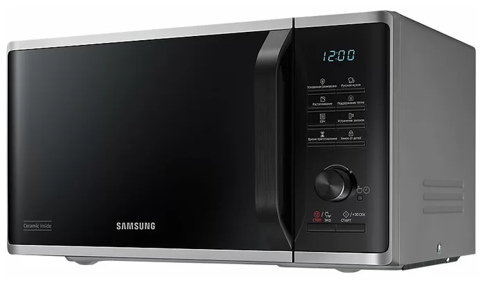 Микроволновая печь Samsung MS23K3515AS (23 л, 800 Вт, переключатели поворотный механизм, кнопки, дисплей, серебристый)-0