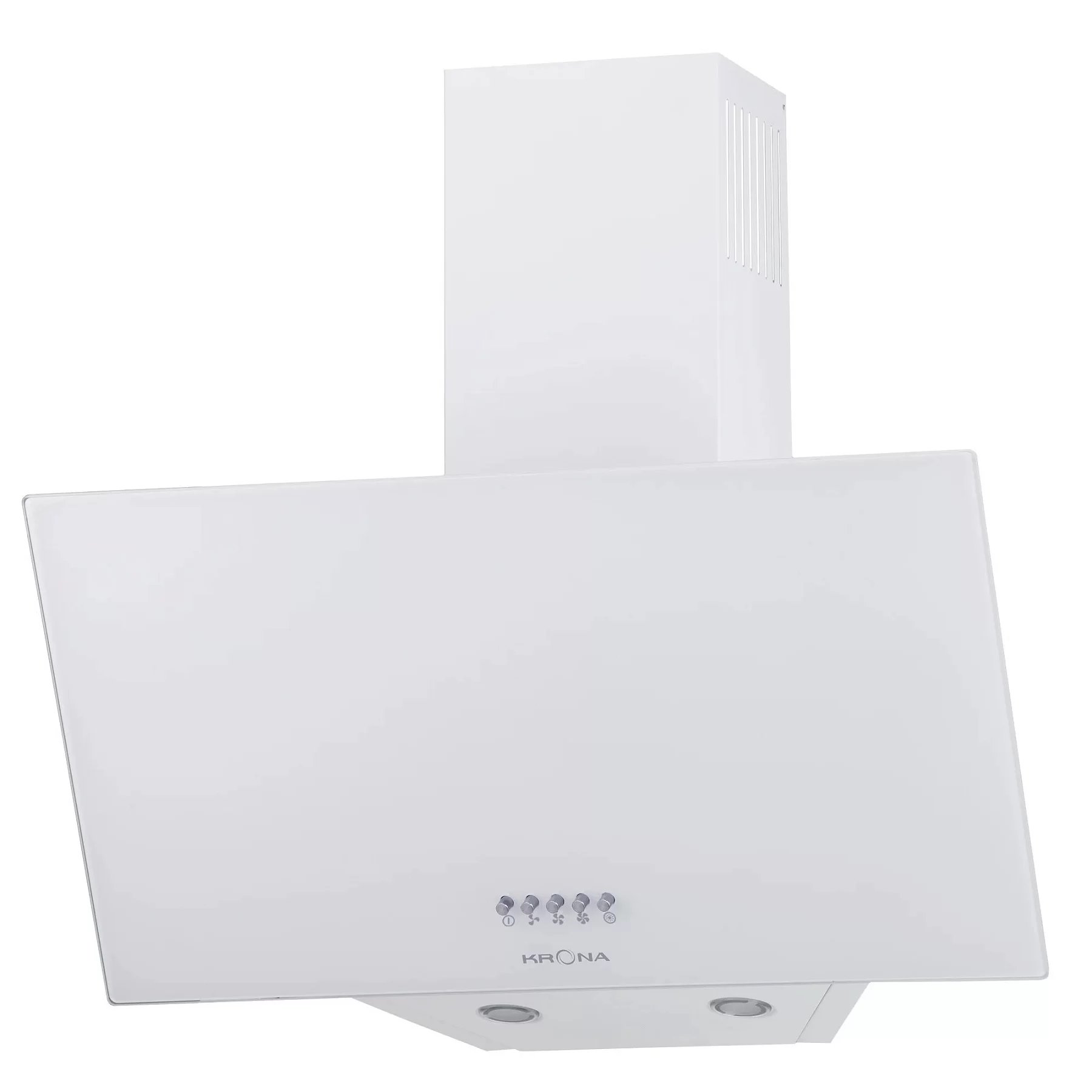 Вытяжка наклонная KRONA HELGA 600 white PB (950 м³/ч / 100 Вт / LED освещение 2x1 Вт / ширина - 59.6 см / белый / стекло)-0