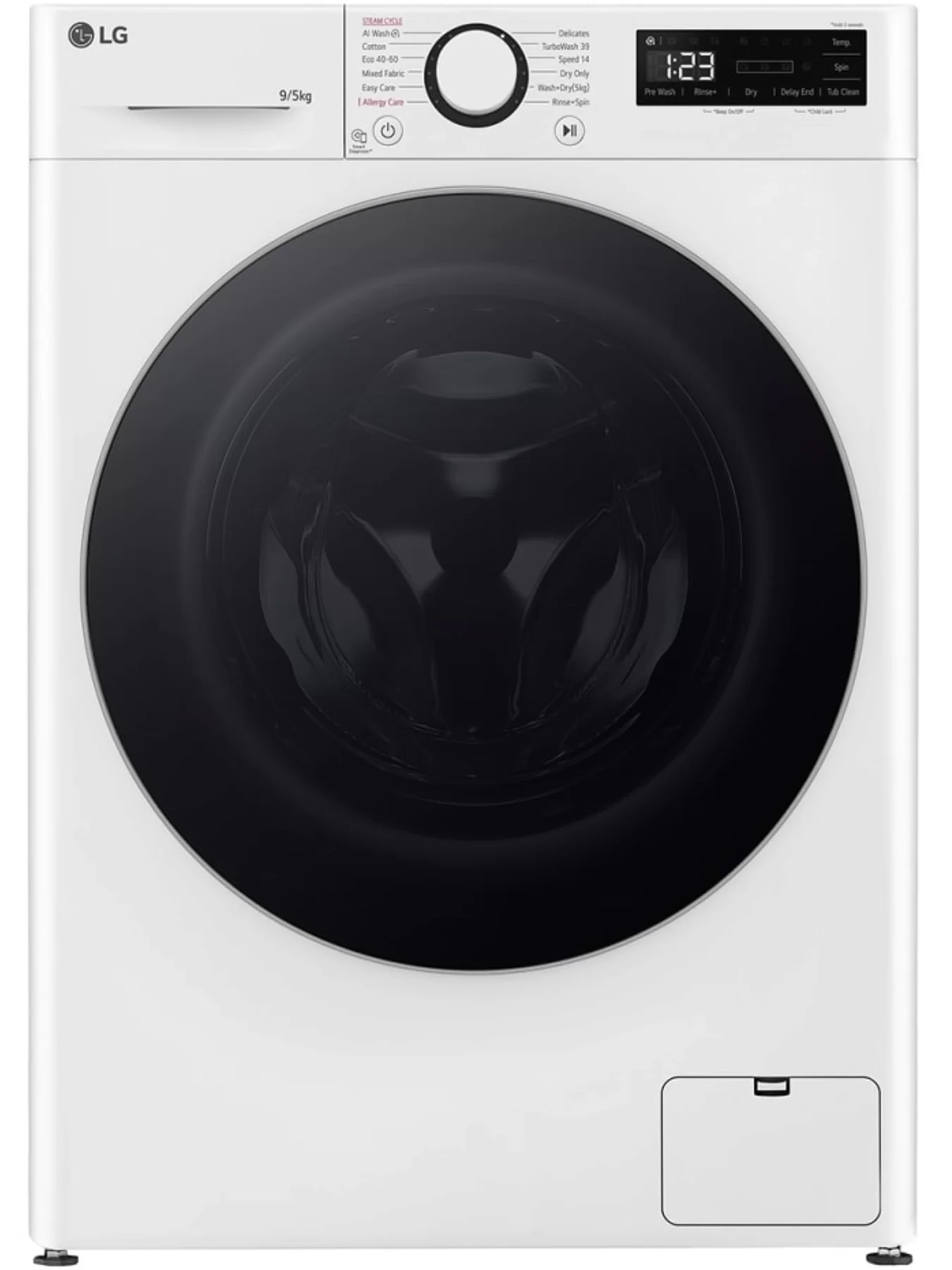 Стирально-сушильная машина LG F2DR509S1W (47.5см / 9кг / 5кг / 1200об / пар / добавление белья / AI DD / TurboWash™360 / Inverter Direct Drive / A+++)-0