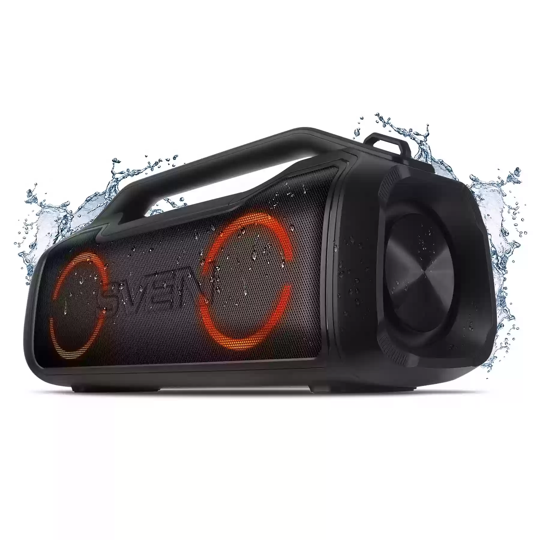 Беспроводная портативная колонка SVEN PS-390 / 50W / TWS / microSD / Bluetooth / IPx5 / Батарея 3600mAh / RGB подсветка / Чёрный / пластик-0