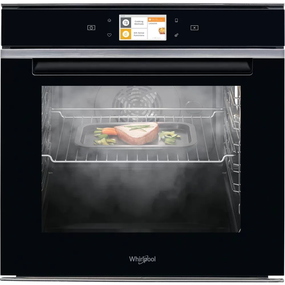 Духовой шкаф с добавлением пара Whirlpool W11I OM1 4MS2 H (73 л / до 270 °C / Чёрный, стекло / SmartClean / Гриль / Телескоп.напр. / SoftClosing / A+)-0