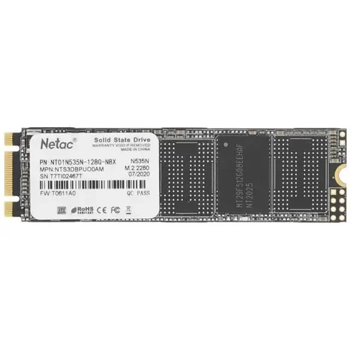Жесткий диск SSD M.2 128 ГБ Netac N535N SATA III, TLC, R510/W440 МБ/с, 2280, 70 TBW (NT01N535N-128G-N8X)-0