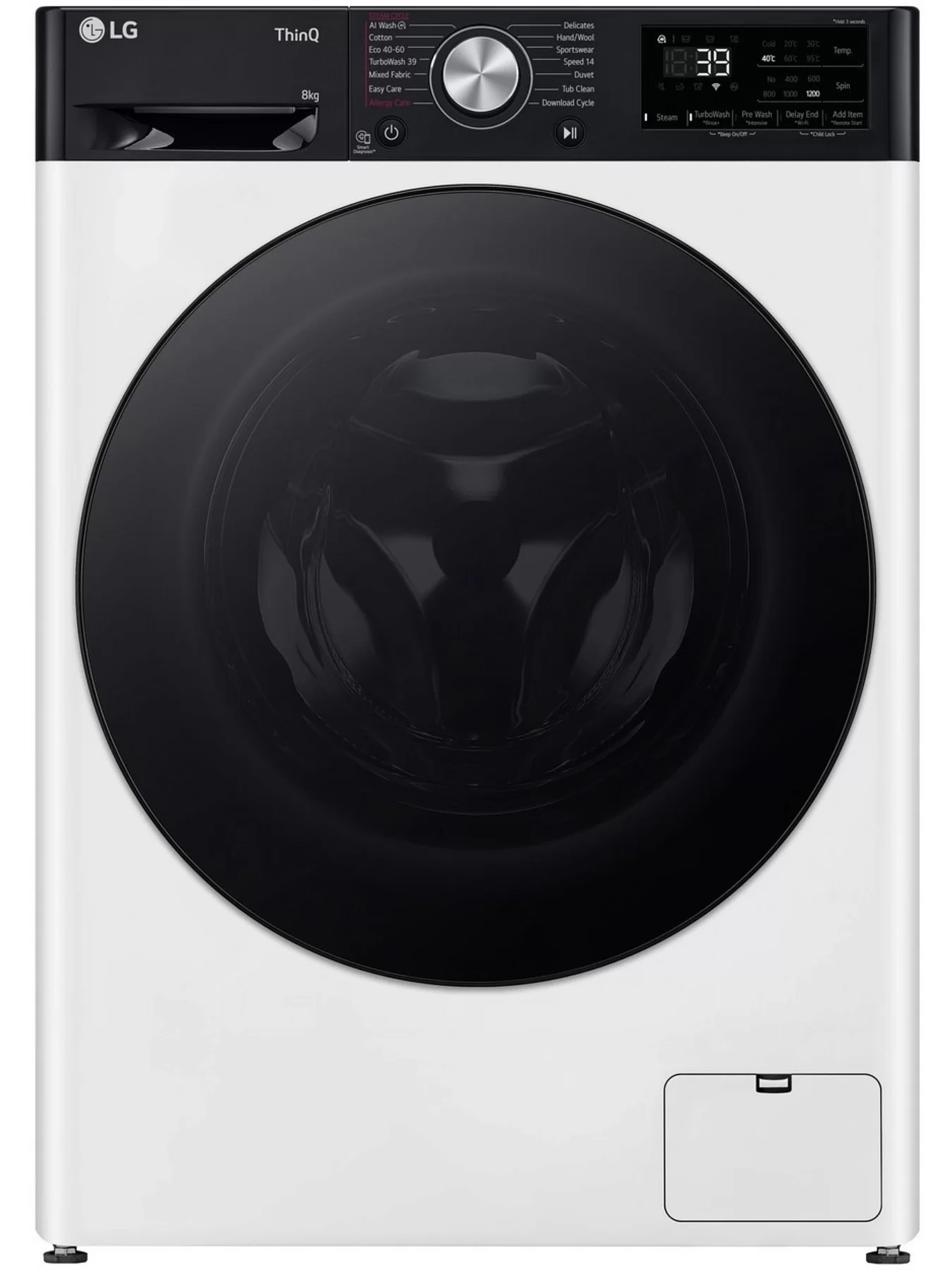 Стиральная машина LG F2WR708S2H (47.5см / 8кг / 1200об / пар / добавление белья / AI DD ™ / TurboWash™ 360˚ / Wi-Fi / Inverter Direct Drive / A+++)-0