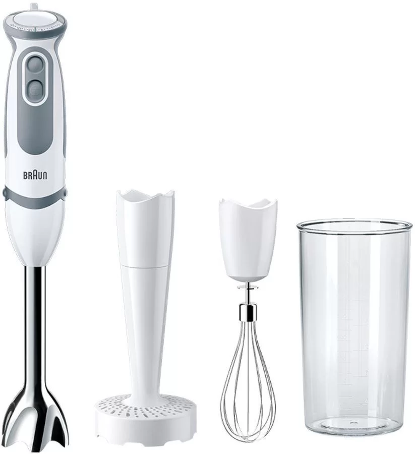 Блендер Braun Multiquick 5 MQ5207WH (1000 Вт/ скоростей 21 / турборежим/ венчик, пюре, стакан)-0