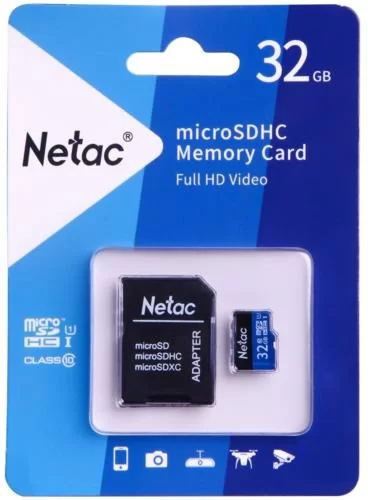 Память micro Secure Digital Card  32Gb class10 Netac / c адаптером SD /NT02P500STN-032G-R/-0