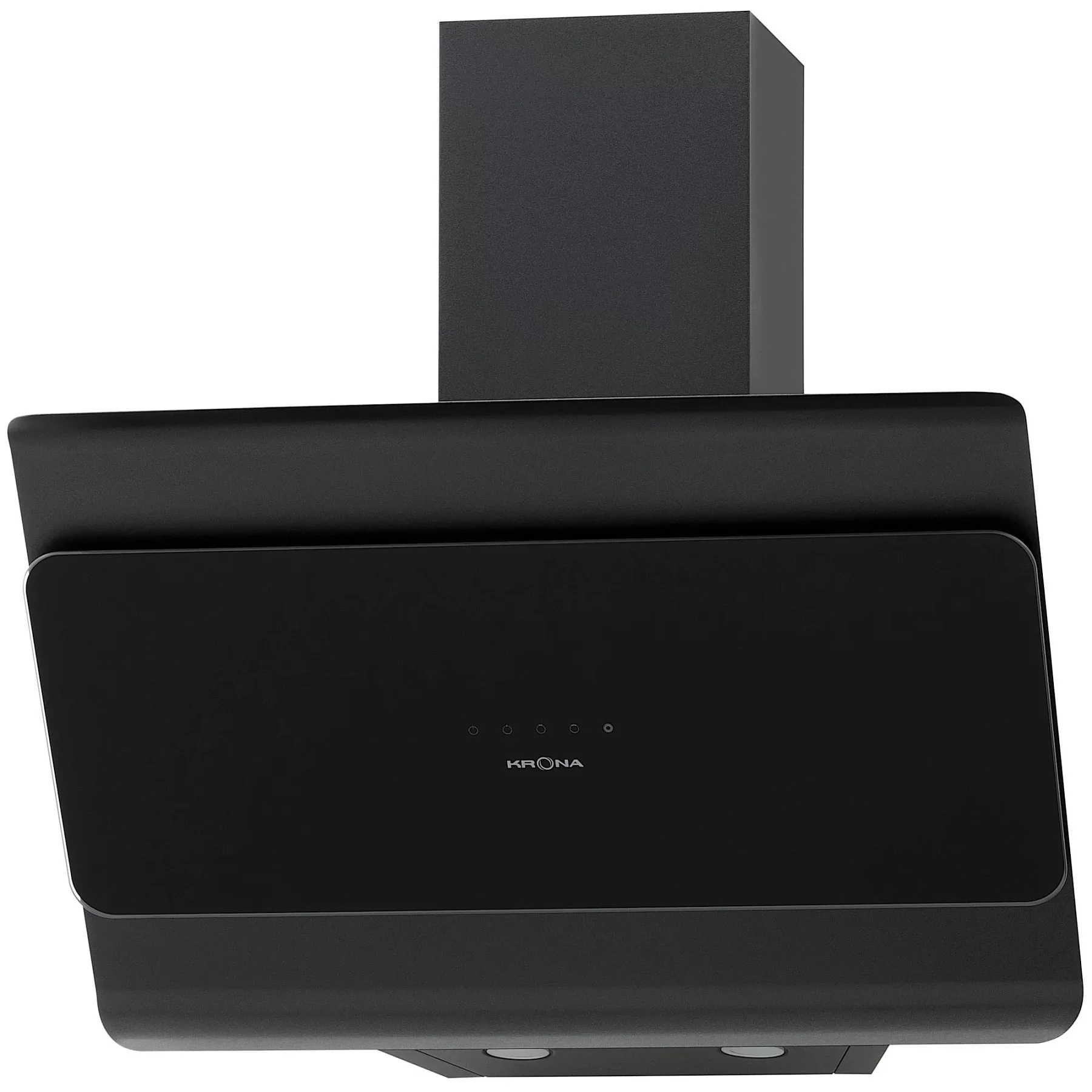Вытяжка наклонная KRONA URAN 600 DN BLACK 4S (950 м³/ч / 115 Вт / LED освещение 2x1 Вт / ширина - 59.5 см / таймер / чёрное стекло)-0