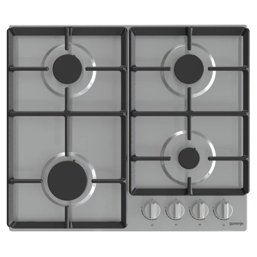 Поверхность газовая Gorenje G641EX (Essential / нерж / нержавеющая сталь / чугунные решетки / BigSurface)-5