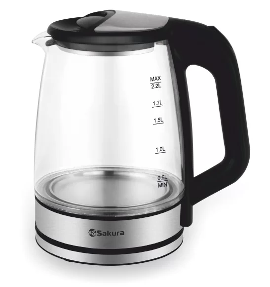 Чайник Sakura SA-2722BK (1500 Вт / 2,2 л / стекло / черный)-0