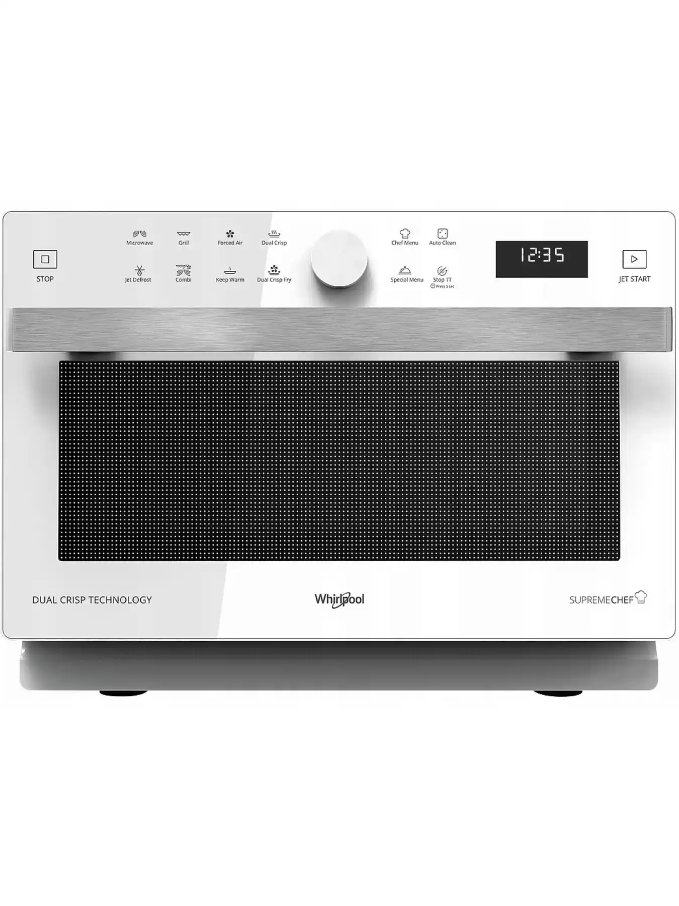 Микроволновая печь Whirlpool MWP 338 W (33 л, 900 Вт, переключатели сенсор, дисплей, гриль, белая)-0