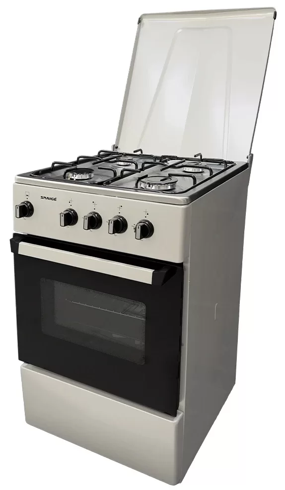 Плита газовая Snaige SNFG-50SL (Серебряная / Электроподжиг / Газконтроль духовки)-0