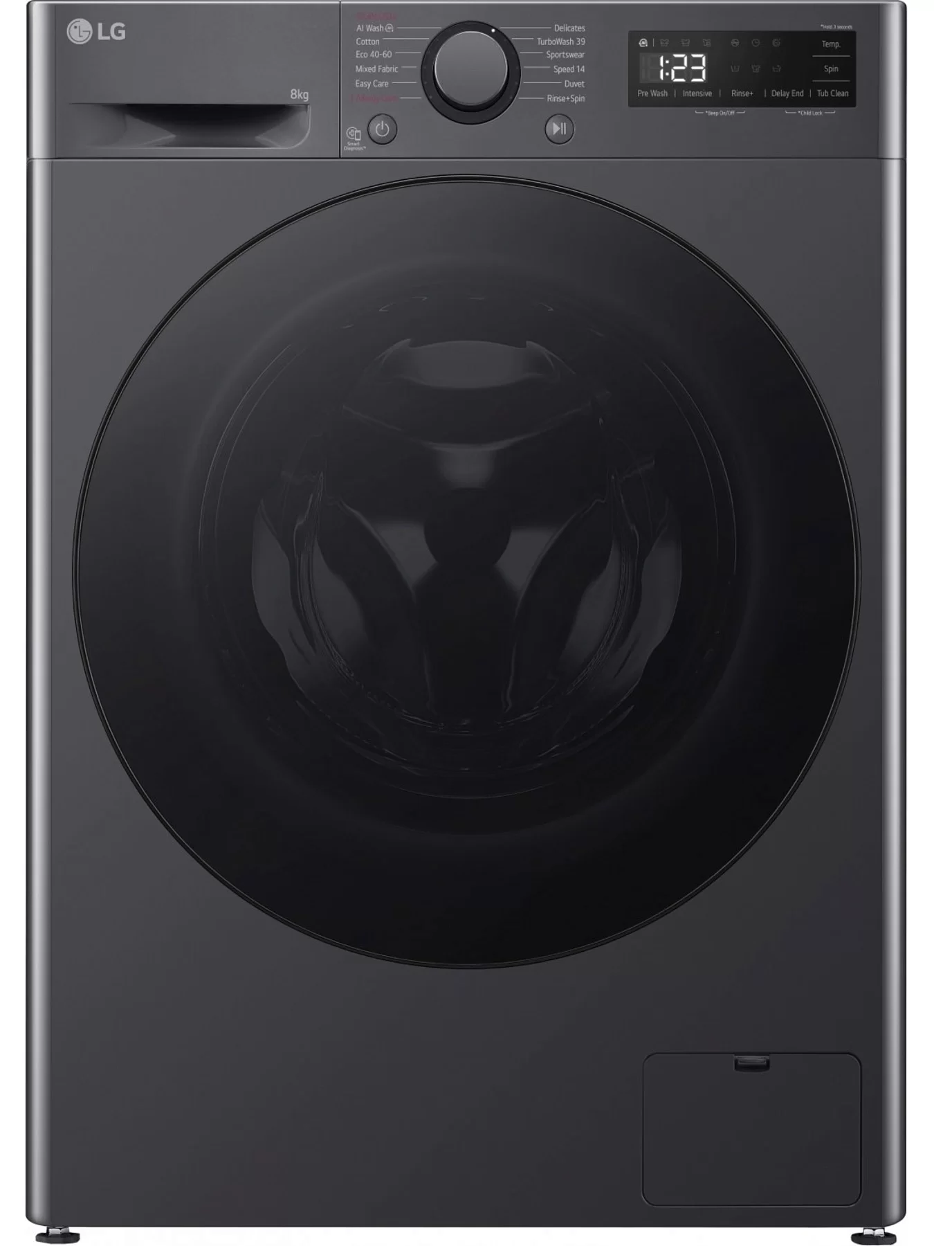 Стиральная машина LG F2WR508S2M (47.5см / 8кг / 1200об / пар / добавление белья / AI DD ™ / Smart Diagnosis / Inverter Direct Drive / A+++ / Чёрная)-0