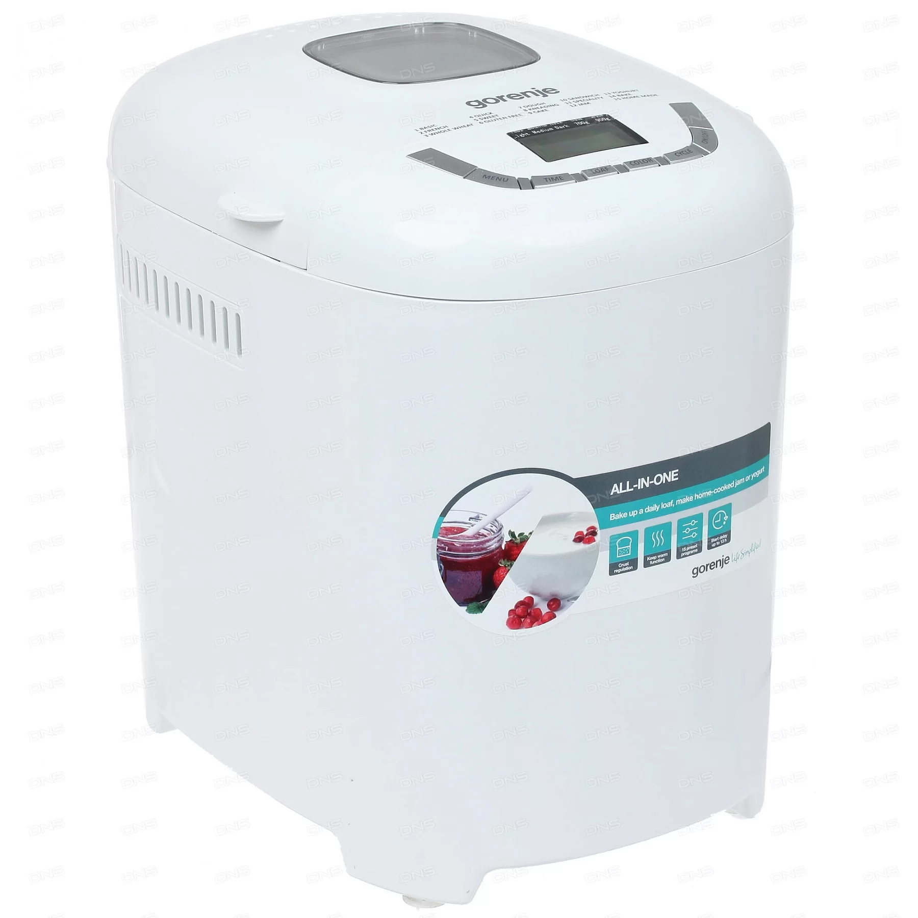 Хлебопечь Gorenje BM910WII (550 Вт, 15 программ, вес выпечки 0,9 кг, таймер 13 ч, корпус пластик)-0