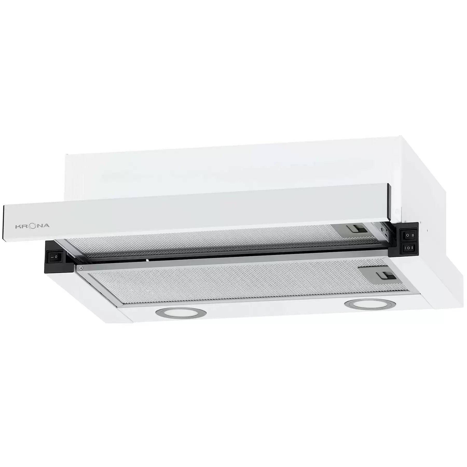 Вытяжка телескопическая KRONA KAMILLA MV 500 WHITE (600 м³/ч / 80 Вт / LED освещение 2x1,5 Вт / ширина - 49,7 см / белый / металл)-0