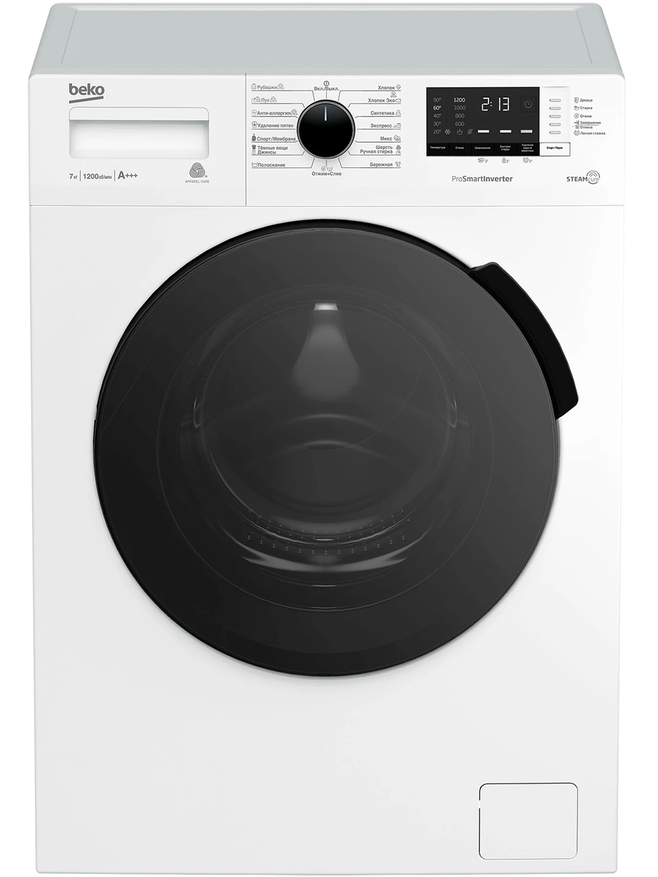 Стиральная машина Beko RSPE78612W (45-49см / 7кг / 1200об / пар SteamCure™ / OptiSense® / Инверторный мотор ProSmart™ / A+++)-0