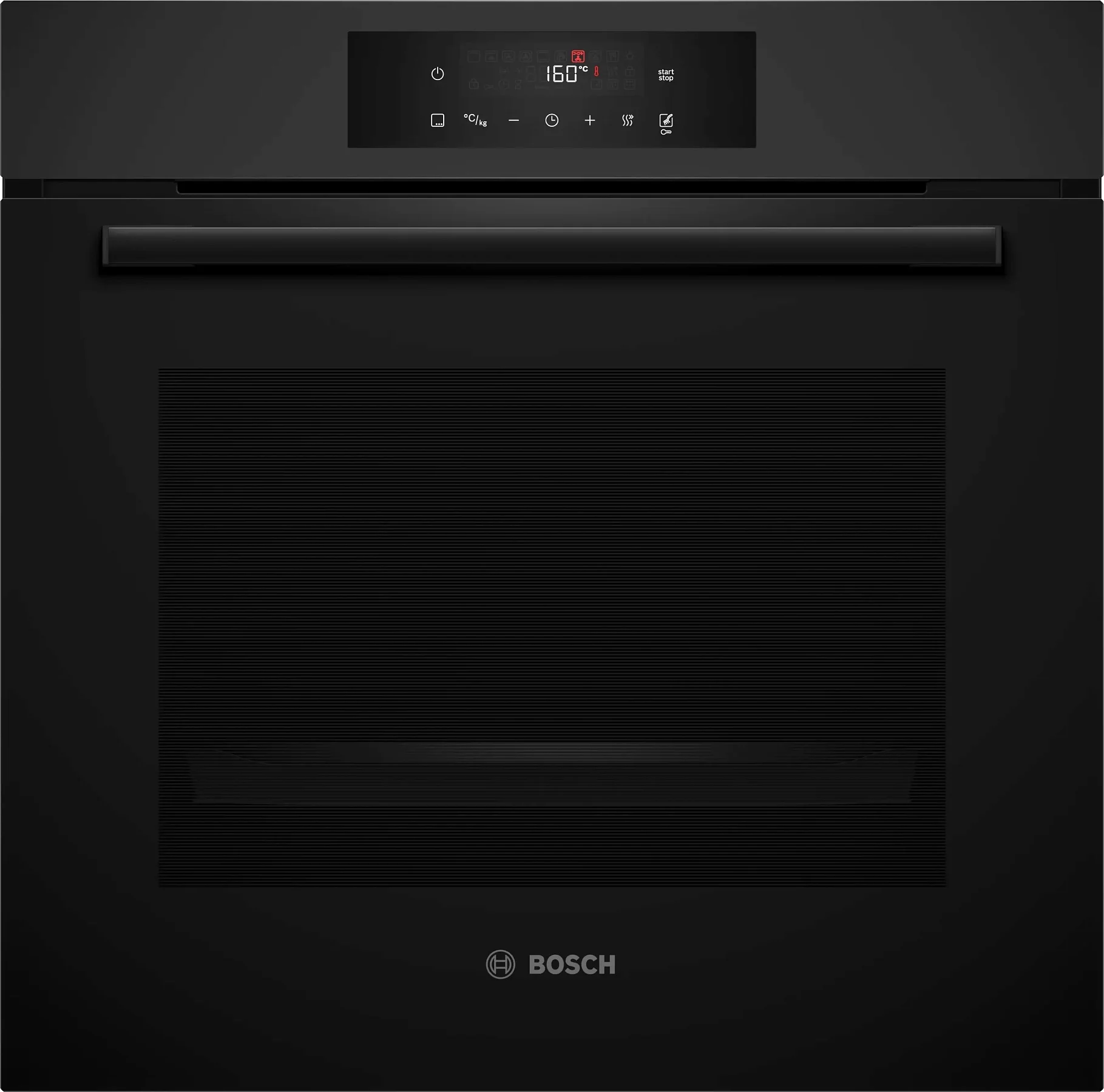 Духовой шкаф Bosch HBA572EM3 (Serie4 / 71 л / до 275 °C / Чёрное стекло / Гриль / телескоп. направляющие(x1) / Пиролиз / Touch Control / SoftClose)-0