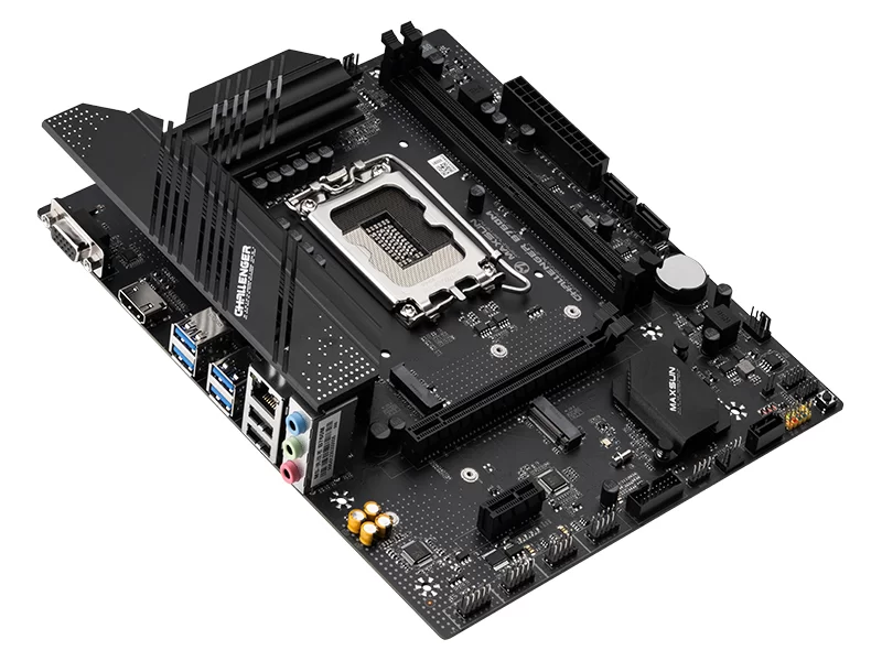 Материнская плата MAXSUN MS-Challenger B760M /LGA 1700, Intel B760M, 2xDDR4, 2xM2, 3SATA, HDMI+VGA, Micro-ATX/ (батарея CR2032 не установлена)-0